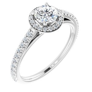 14K White 3/4 CTW Diamond Halo-Style Engagement Ring-121987:60005:P-ST-WBC
