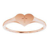 14K Rose Heart & Cross Ring Size 5-19351:108:P-ST-WBC