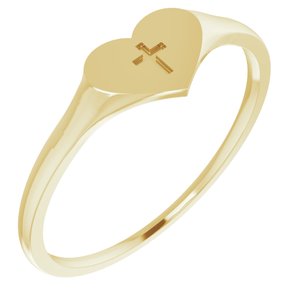 14K Yellow Heart & Cross Ring Size 3-19351:267359:P-ST-WBC