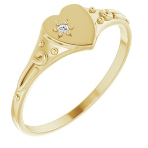 14K Yellow .01 Diamond Heart Ring Size 3-19356:267366:P-ST-WBC