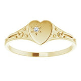 14K Yellow .01 Diamond Heart Ring Size 3-19356:267366:P-ST-WBC