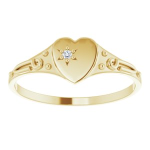 14K Yellow .01 Diamond Heart Ring Size 5-19356:601:P-ST-WBC