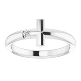 Platinum .05 CTW Diamond Sideways Cross Ring       -R43090:636:P-ST-WBC