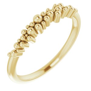 14K Yellow Stackable Scattered Bead Ring -51831:102:P-ST-WBC