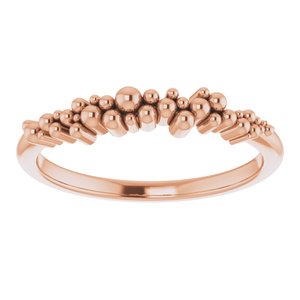 14K Rose Stackable Scattered Bead Ring -51831:103:P-ST-WBC