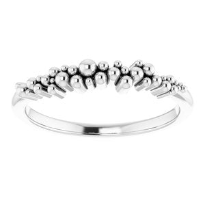 14K White Stackable Scattered Bead Ring -51831:101:P-ST-WBC