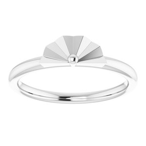 14K White Starburst Stackable Ring -51845:101:P-ST-WBC