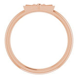 14K Rose Starburst Stackable Ring -51845:103:P-ST-WBC