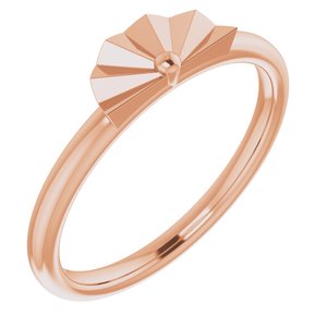 14K Rose Starburst Stackable Ring -51845:103:P-ST-WBC