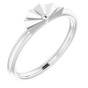 14K White Starburst Stackable Ring -51845:101:P-ST-WBC