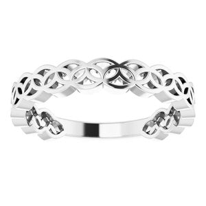 14K White Geometric Stackable Ring-51849:101:P-ST-WBC