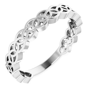 14K White Geometric Stackable Ring-51849:101:P-ST-WBC