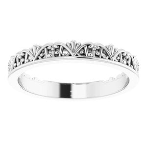 Sterling Silver Stackable Crown Ring -51848:105:P-ST-WBC