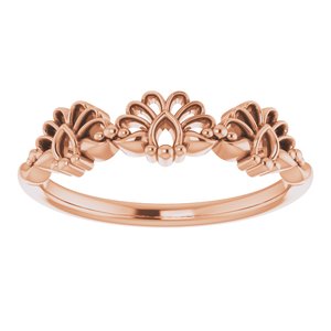 14K Rose Vintage-Inspired Stackable Ring  -51859:103:P-ST-WBC