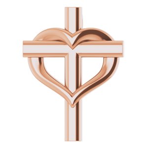 14K Rose Youth Cross with Heart Pendant  -R45399:103:P-ST-WBC