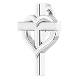 Sterling Silver Youth Cross with Heart Pendant  -R45399:105:P-ST-WBC