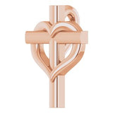 14K Rose Youth Cross with Heart Pendant  -R45399:103:P-ST-WBC