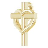 14K Yellow Youth Cross with Heart Pendant  -R45399:102:P-ST-WBC