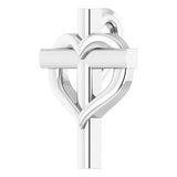 Platinum Youth Cross with Heart Pendant  -R45399:104:P-ST-WBC