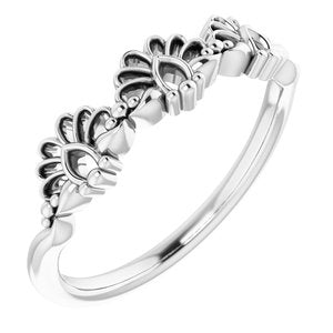 Sterling Silver Vintage-Inspired Stackable Ring -51859:105:P-ST-WBC