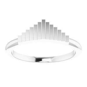 14K White Geometric Stackable Ring   -51855:101:P-ST-WBC