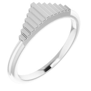 14K White Geometric Stackable Ring   -51855:101:P-ST-WBC