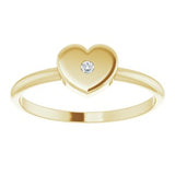 14K Yellow .01 CT Diamond Solitaire Heart Youth Ring -19402:601:P-ST-WBC