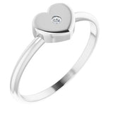 Platinum .01 CT Diamond Solitaire Heart Youth Ring -19402:603:P-ST-WBC