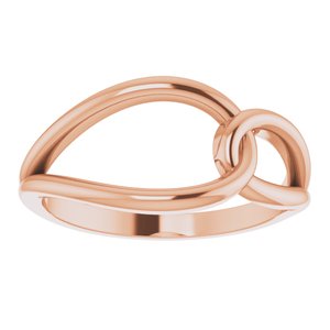 14K Rose Interlocking Circle Ring -51883:103:P-ST-WBC