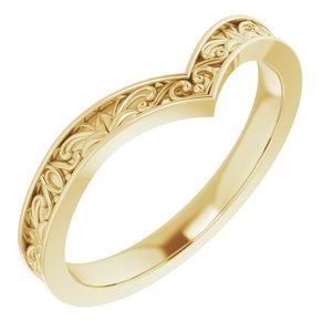 14K Yellow Vintage-Inspired "V" Ring  -51882:102:P-ST-WBC