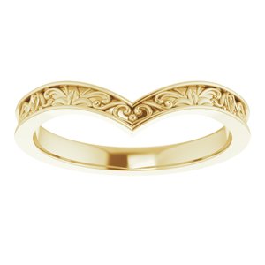 14K Yellow Vintage-Inspired "V" Ring  -51882:102:P-ST-WBC