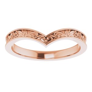 14K Rose Vintage-Inspired "V" Ring  -51882:103:P-ST-WBC