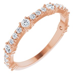 14K Rose 1/2 CTW Diamond Anniversary Band -123802:602:P-ST-WBC