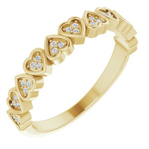 14K Yellow .07 CTW Diamond Heart Anniversary Band  -123856:601:P-ST-WBC