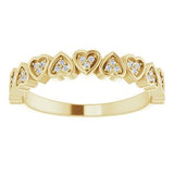 14K Yellow .07 CTW Diamond Heart Anniversary Band  -123856:601:P-ST-WBC