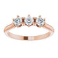 14K Rose 1/2 CTW Diamond Three-Stone Anniversary Band -123903:606:P-ST-WBC