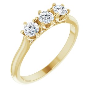 14K Yellow 1/2 CTW Diamond Three-Stone Anniversary Band -123903:605:P-ST-WBC