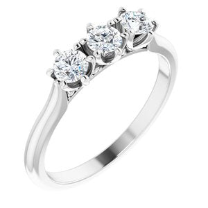 Platinum 1/2 CTW Diamond Three-Stone Anniversary Band -123903:607:P-ST-WBC
