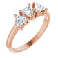 14K Rose 1 CTW Diamond Three-Stone Anniversary Band  -123896:606:P-ST-WBC