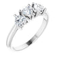 Platinum 1 CTW Diamond Three-Stone Anniversary Band  -123896:607:P-ST-WBC