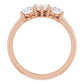 14K Rose 1 CTW Diamond Three-Stone Anniversary Band  -123896:606:P-ST-WBC