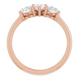 14K Rose 1 CTW Diamond Three-Stone Anniversary Band  -123896:606:P-ST-WBC