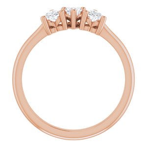 14K Rose 3/8 CTW Diamond Three-Stone Anniversary Band  -123896:602:P-ST-WBC