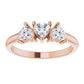 14K Rose 1 CTW Diamond Three-Stone Anniversary Band  -123896:606:P-ST-WBC