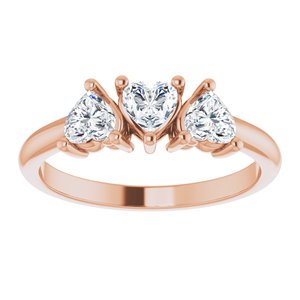 14K Rose 1 CTW Diamond Three-Stone Anniversary Band  -123896:606:P-ST-WBC