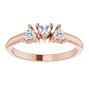 14K Rose 3/8 CTW Diamond Three-Stone Anniversary Band  -123896:602:P-ST-WBC