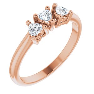 14K Rose 3/8 CTW Diamond Three-Stone Anniversary Band  -123896:602:P-ST-WBC