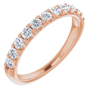 14K Rose 1/2 CTW Diamond Anniversary Band -123041:606:P-ST-WBC