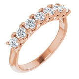 14K Rose 3 mm Round Seven-Stone Anniversary Band Mounting -122829:60014:P-ST-WBC