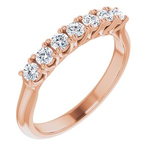 14K Rose 2.5 mm Round Seven-Stone Anniversary Band Mounting -122829:60012:P-ST-WBC